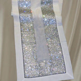 Dalmazio Design Crystallized Linen Runner - Silver/White
